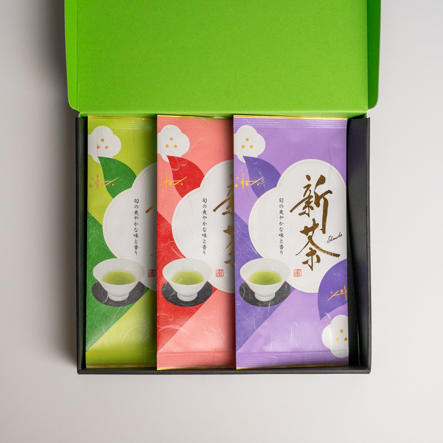 ご贈答用新茶平袋（箱入）2本・3本入れ
